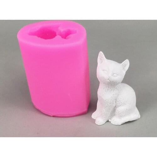 3D Cute Small Cat Animal Silicone Candle Soap Mold Chocolate Clay Crafts Molds Cake Mold Decorating Art Tools Candle Making