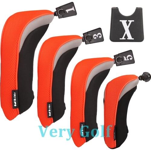 4pcs/set Thick Neoprene Foam Golf Club Driver Fairway Wood Hybrid Head Covers 1 3 5 UT Covers