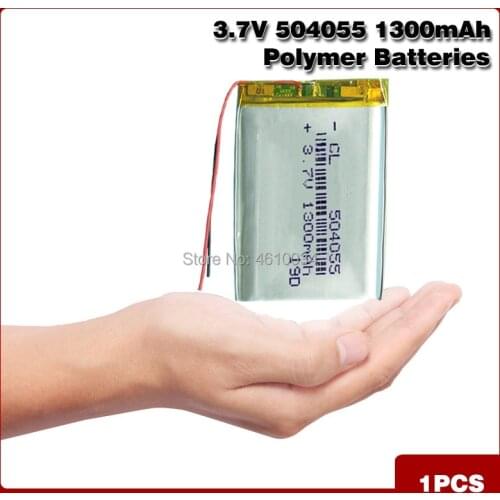 504055 3.7V 1300mAh Rechargeable Li-Polymer Li-ion Battery For mp3 mp4 mp5 phone DVR GPS power bank IPTV