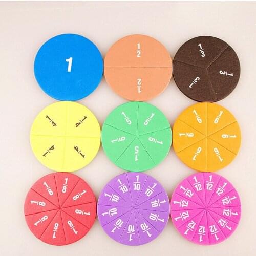 51pcs Circular Numbered Fractions Counting Chips Educational Math Toys Materials Mathematics Learning Kids Toy Gifts Math Toys