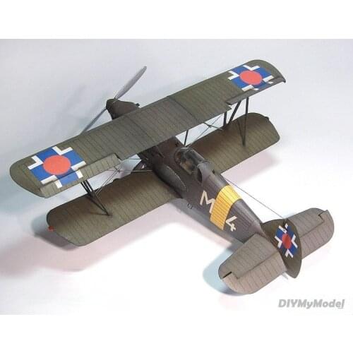 DIYMyModeI Avia, Czech Republic_ B. 534 fighter DIY Handcraft Paper Model KIT Handmade Toy Puzzles Gift Movie props