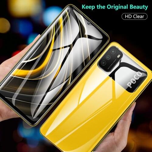 Front Add Back 3D Curved Film For Xiaomi Poco M3 Screen Protector Full Cover Nano Hydrogel Film For Poco M3 Not Glass No bubbles