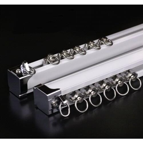 Classic Ivory Champagne Straight Track Alloy Pulley Nano Silence Thick Curtain Rod Accessories