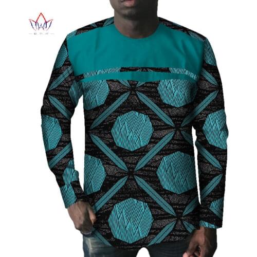 Fashion Men African Clothing Dashiki Men ONeck Top Shirt Bazin Riche African Men Clothes Cotton Print Patchwork Top Shirt WYN935