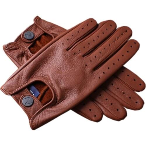 MenS High-Quality Real Leather Gloves All Seasons Buckskin Gloves Driving Street Dance DC021-5