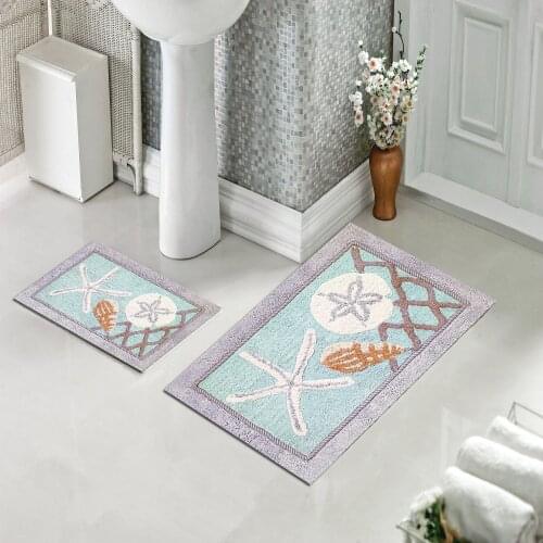 Soft Bath Mat,Underwater world2 Pattern Matte, Washable,Silky Textured Absorbent Mat anti-Slip Floor Luxury Matt, Made In Turkey