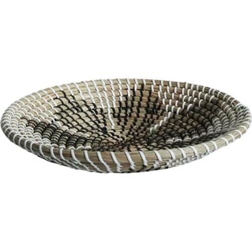 Woven Wall Basket Decor Natural Boho Seagrass Fruit Bowl Rattan Hanging Decorative for Home Bedroom Living Room GXMA