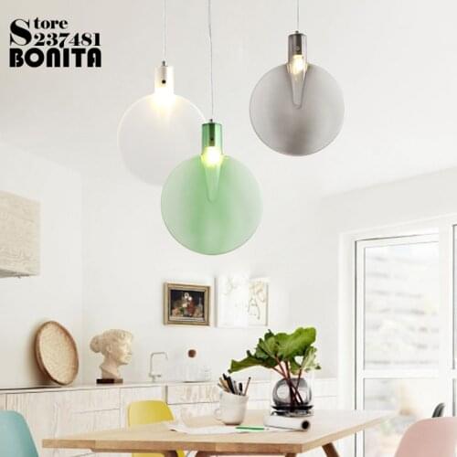 Pendant lighting glass lampshades table tennis racket hanging lamp Round colorful led droplight loft