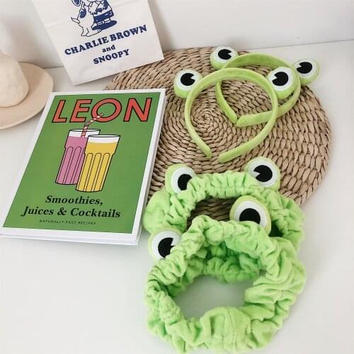 HZ 2019 New Korean Lovely Frog Headwear Elastic Headbands Lovely Wash Face Headwear Hair Accessories for Women Girls Kids