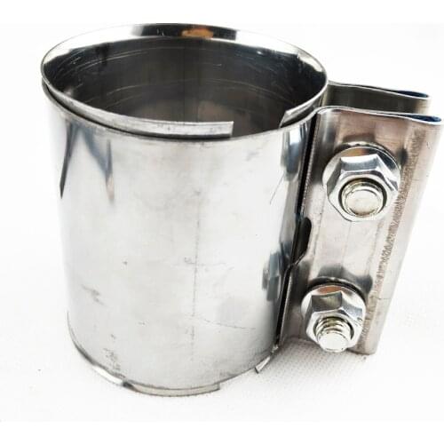 Stainless Steel 1.65-3.0"Exhaust Pipe Connector Tube Adapter Joiner Sleeve Clamp Exhaust Tube Pipe Connector Joiner Length 87mm