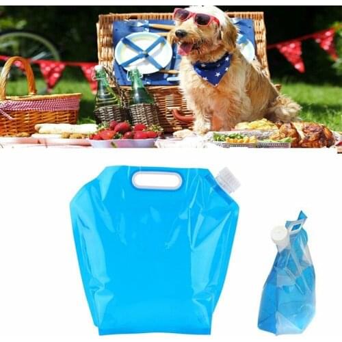 5L 10L Foldable Water Bag PE Tasteless Safety Seal Portable Drinking Water Container Survival Storage Bag for Camping Hiking BBQ
