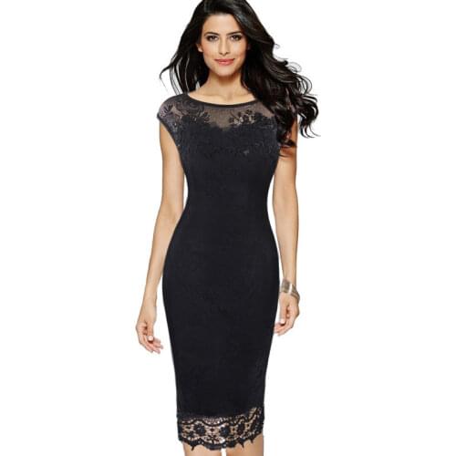TMWEVN Lace Embroidered Dress Fashion Sexy Pencil Dress Party Dress Plus Size Women Dresses