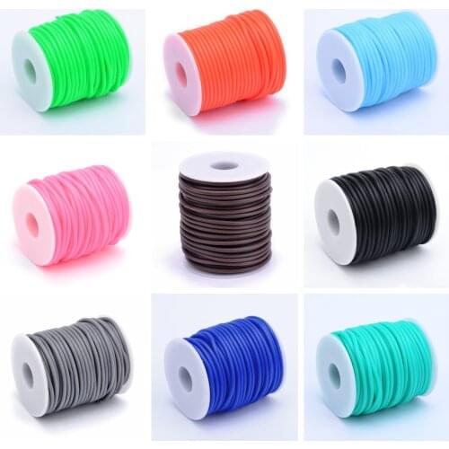 1Roll Hollow Pipe PVC Tubular Rubber Cord Tube Thread Cords For Handmade Necklace Bracelet DIY Jewelry Making 2mm 3mm 4mm