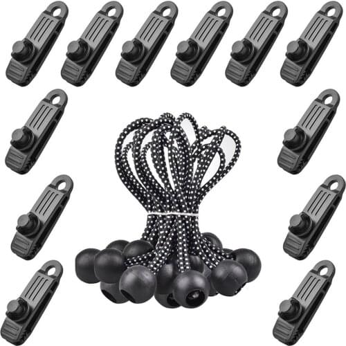 24Pcs/Set Tarp Clips Heavy Duty Lock Grip Tent Fasteners Clips Holder Pool Awning Cover Bungee Cord Car Cover Clamp