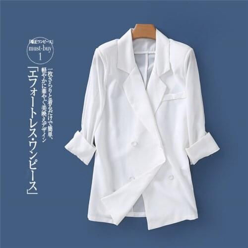 New Summer Big Size Women Slim Chiffon Blazer Formal Suits Autumn Midi long Blazers Solid Lady Suit Thin Sun Protection Coat 796