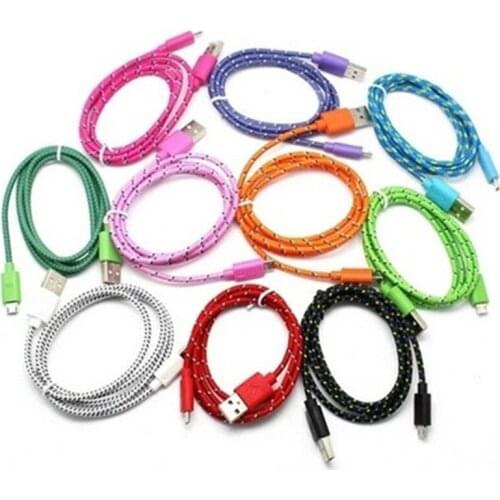 1M/2M/3M Braid nylon Micro/8 pin USB charger data USB for iphone XS 6 6s 7 8 plus xiaomi redmi note 6 pro Honor 9X 8A 8X 8C 8S