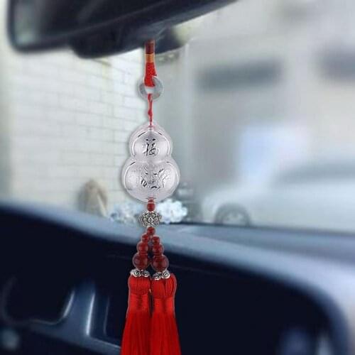 45% Dropshipping!Exquisite Chinese Style Silver Plated Lucky Blessing Gourd Car Hanging Pendant