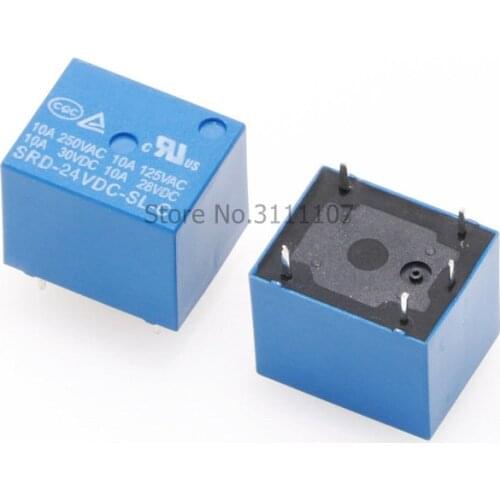 5PCS/LOT SRD-24VDC-SL-C SRD-24 5 Pins 24V 10A DC Coil PCB Relay