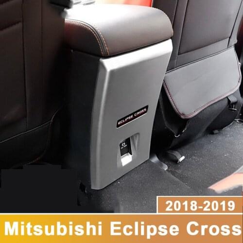 For Mitsubishi Eclipse Cross 2018 2019 Accessories ABS Car Rear Armrest Box Panel Cover Trim Children Anti Kick Protective Case