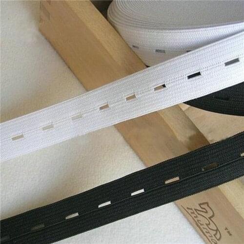 Craft DIY Sewing Accessories Button Hole Knit Elastic Band Ribbon Tape 20mm/2cm Wide White/Black Thread Elastic Webbing elastic