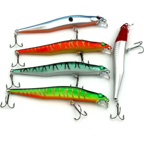 ANZHENJI Hot 5 pieces 12CM/10G Minnow Fishing lure Kit artificial hard bait plastic Peche Wobbler fish tackle fish accessories