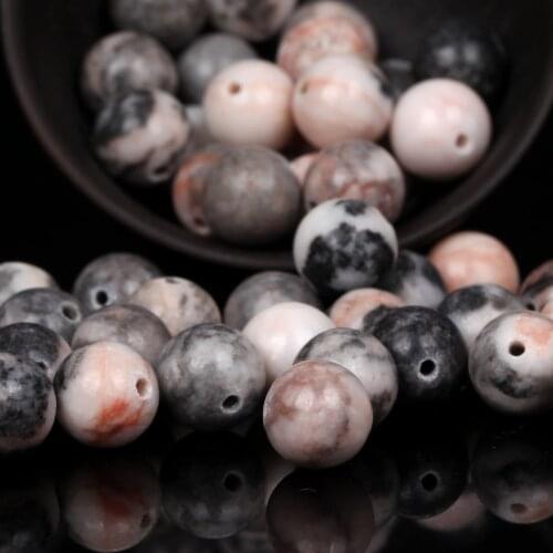 Natural Pink Zebra Jaspers Stone Beads Round Loose Spacer Beads For Jewelry Making 4/6/8/10/12mm DIY Bracelet Handmade