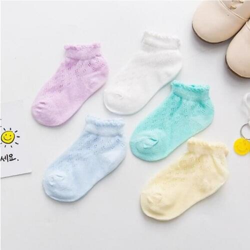 Childrens mesh thin summer baby socks short men and women baby crystal boat socks