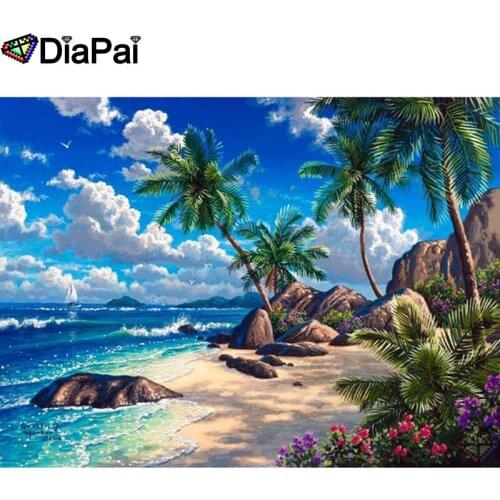 DIAPAI 5D DIY Diamond Painting 100% Full Square/Round Drill "Seaside scenery" Diamond Embroidery Cross Stitch 3D Decor A21932