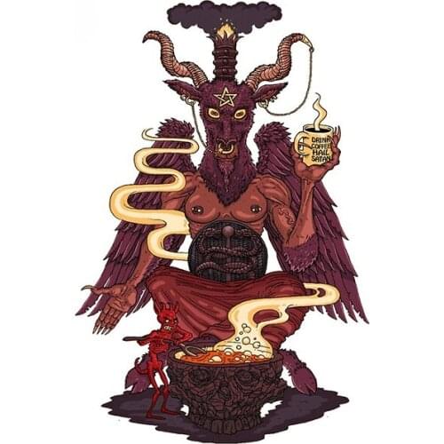 EARLFAMILY 13cm x 8.6cm For Hail Satan Graffiti Car Stickers Motorcycle Decal Car Assessoires Occlusion Scratch Decoration