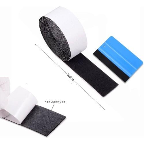 EHDIS 500cm Vinyl Car Film Wrap Fabric Felt for All Card Squeegee Window Tint Scraper No Scratch Replacement Felt Cloth Edge