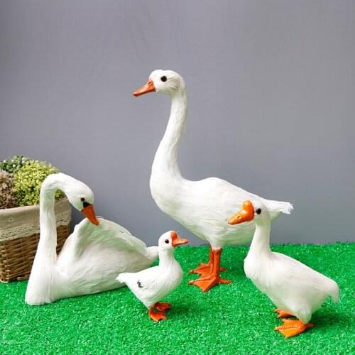 Simulation Of White Goose Ornaments пасхальный декор Farm Animal Model Room Decoration Accessori... Big White Goose Doll пасха