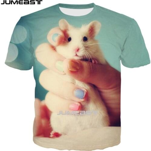 Jumeast Brand Men Women 3D Printed T-Shirt Animal Hamster Short Sleeve T Shirt Sport Pullover Tops Tees