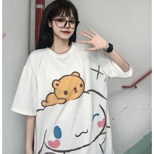 Kawaii Amine Tshirt Streetwear Oversized T Shirt Harajuku Cool Japan Cute Tops Casual Gothic Tshirt Funny Punk Funny Tops Girl
