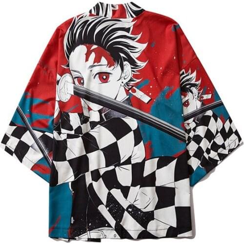 Fashion Casual Style Kimono Summer Women Cardigan Yukata Kimono Streetwear Men Loose Japanese Asian Clothing