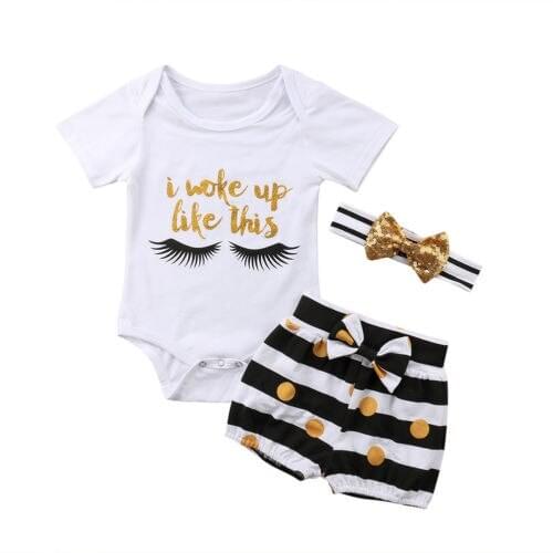 2Pcs Toddler Baby Boys Casual T-Shirt Tops + Striped Polka Shorts Set Kids Clothes Outfits