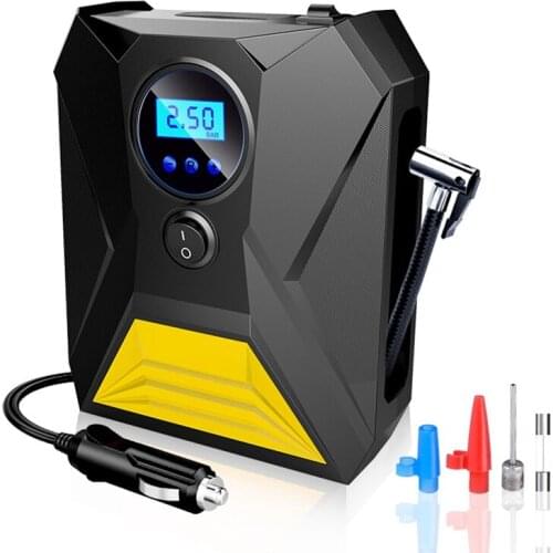 Car Air Compressor Portable Tire Inflator 12V for Car Tires with LED Light Pressure Gauge for Bicycle, Motorcycle, Ball