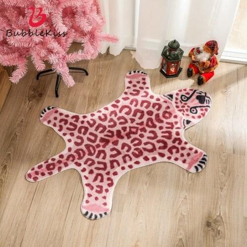 Bubble Kiss Leopard Pattern Carpet Fashion Pink Rugs Modern Living Room Home Pet Mat Coffee Table Carpets Bedroom Decor Area Rug