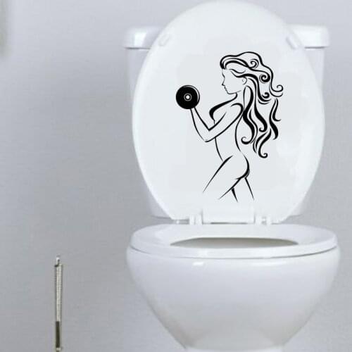 Beautiful Body Girl Sports Fitness Toilet Wall Decals Stickers Vinyl 6WS0049