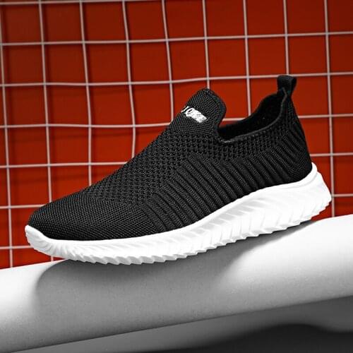Men sneakers light set feet fly woven casual mesh summer walking fashion solid color sports vulcanized mens shoes