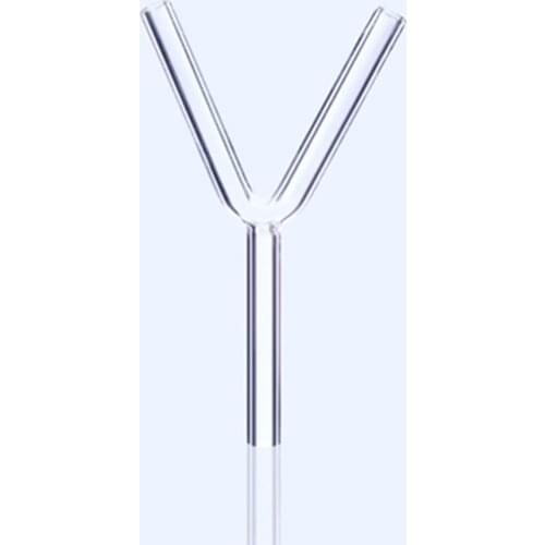Lab Glass Y Shape Double-pass Connector Tube Pipe,Outside Diameter about 9mm