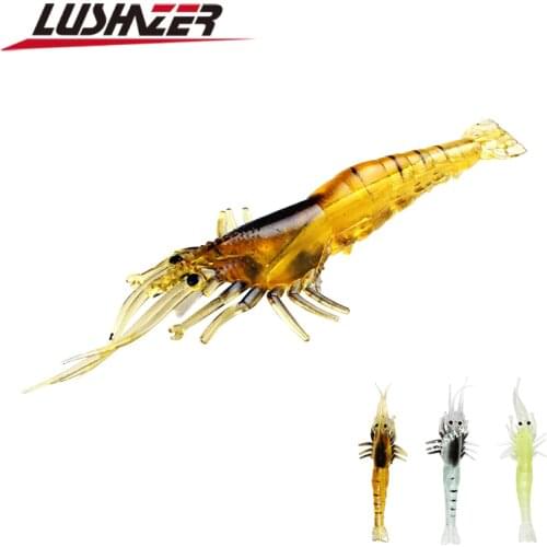 LUSHAZER 5pcs/lot shrimp soft fishing baits 3.5g 10cm peche carp fishing wobblers pesca silicone bait leurre free shipping