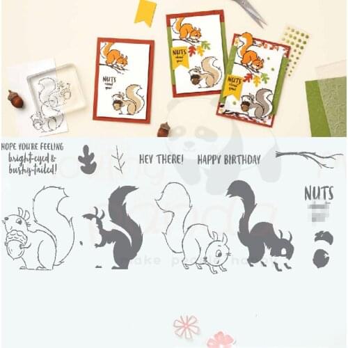 Cute Squirrel Metal Cutting Dies and Stamps For DIY Scrapbooking Album Craft Embossing Making Decoration Greeting Stencil Dies