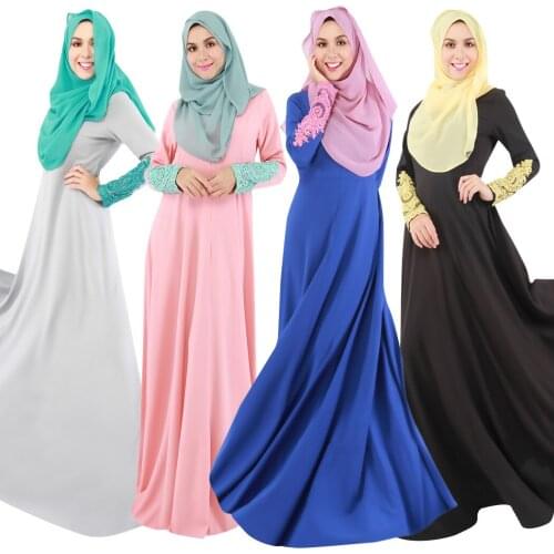 Muslim Womens Long Dress Lace Lace Sleeve Dress Week Dress evening dresses islamic clothing women muslim