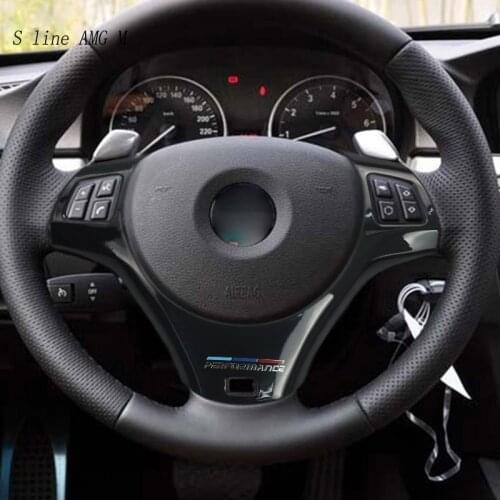 For M Performance Style Car Steering Wheel buttons Decoration Cover Sticker Trim For BMW 1 3 Series E87 E90 Interior Accessories