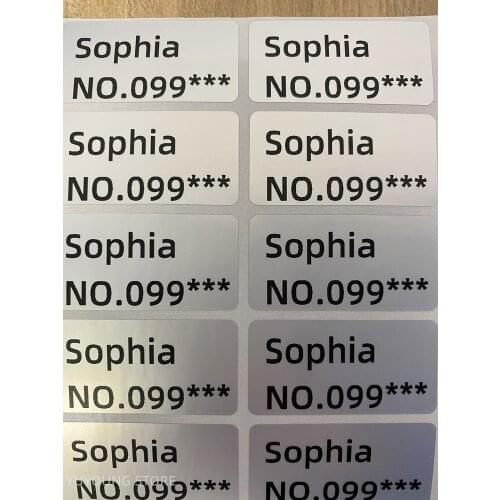 30/60/100Pcs Silver Color Name Stickers Waterproof Customize Office Tag Personalized Labels Stationery Water Bottle Lunch Box T4