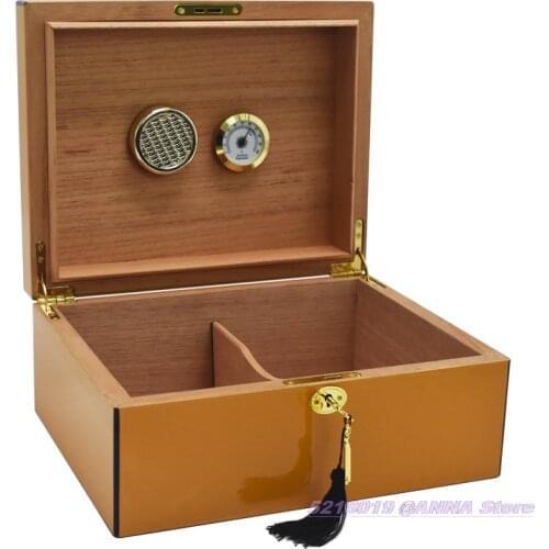 Humidor box High Glossy 50~75 CT Cigar Humidor Cigar Box With Hygrometer puros habanos