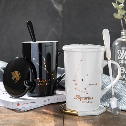 New Home Mug Twelve constellations Creative Couple Water cup Household Drinking water cup office Coffee cup