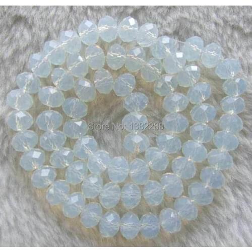 ! Wholesale 6x8mm Moonstone Glass Faceted Rondelle Beads 16" 2 piece/lot fashion jewelry JT6279