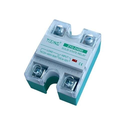 Wholesale SSR 80DA single-phase DC-controlled AC solid-state relay ZYG-D4880 DC-AC 80A DC4-32V