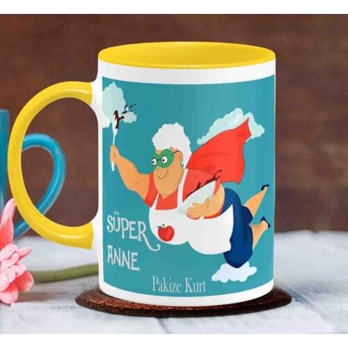 Personalized Mother 'S Day Themed Yellow Mug Cup SA10